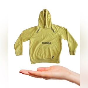 Hoodies  chango  sweater yellow Cotton one big pocket tie hoodie